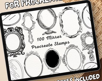 100 Mirror Brush Stamps | Procreate Mirror Brush Stamps | Mirror Procreate Stamps | Procreate Mirror Stamps | Procreate Mirror | Procreate