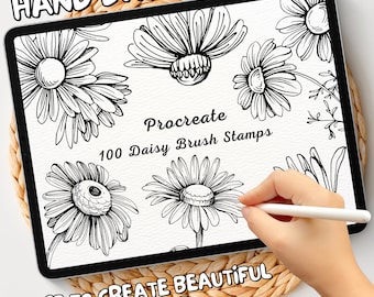 100 Daisy Brush Stamps | Procreate Daisy Brush Stamps | Daisy Procreate Stamps | Procreate Daisy Stamps | Procreate Daisy | Procreate Stamps