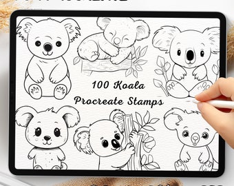100 Koala Brush Stamps | Procreate Koala Brush Stamps | Koala Procreate Stamps | Procreate Koala Stamps | Procreate Koala | Procreate Stamps