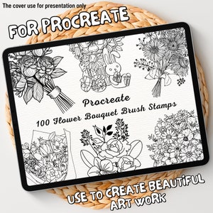 100 個のフラワーブーケ ブラシ スタンプ | Procreate フラワーブーケ ブラシ スタンプ | フラワーブーケ Procreate スタンプ | Procreate フラワーブーケ スタンプ