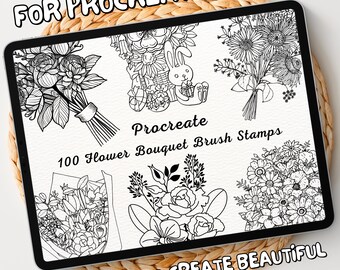 100 Flower Bouquet Brush Stamps | Procreate Flower Bouquet Brush Stamps | Flower Bouquet Procreate Stamps | Procreate Flower Bouquet Stamps