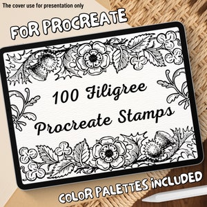 100 Filigree Brush Stamps | Procreate Filigree Brush Stamps | Filigree Procreate Stamps | Procreate Filigree Stamps | Procreate Filigree