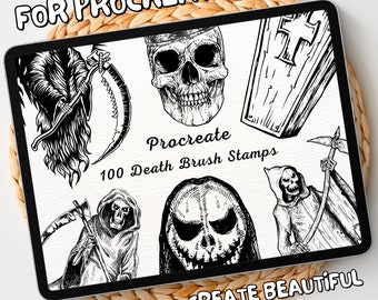 100 Death Brush Stamps | Procreate Death Brush Stamps | Death Procreate Stamps | Procreate Death Stamps | Procreate Death | Procreate Stamps