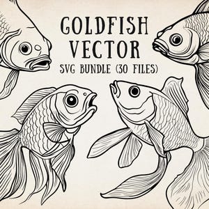 Goldfish Svg Bundle | Goldfish Svg Cut File | Goldfish Vector File | Silhouette Goldfish Svg | Goldfish Outline Svg | Goldfish Line Art Svg