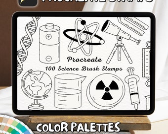 100 Science Brush Stamps | Procreate Science Brush Stamps | Science Procreate Stamps | Procreate Science Stamps | Procreate Science