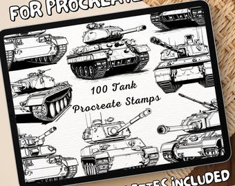100 Tank Brush Stamps | Procreate Tank Brush Stamps | Tank Procreate Stamps | Procreate Tank Stamps | Procreate Tank | Procreate