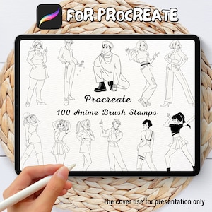 100 Anime Brush Stamps | Procreate Anime Brush Stamps | Anime Procreate Stamps | Procreate Anime Stamps | Procreate Anime | Procreate Stamps