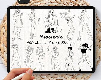 100 Anime Brush Stamps | Procreate Anime Brush Stamps | Anime Procreate Stamps | Procreate Anime Stamps | Procreate Anime | Procreate Stamps