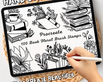 100 Book Floral Brush Stamps | Procreate Book Floral Brush Stamps | Book Floral Procreate Stamps | Procreate Book Floral Stamps