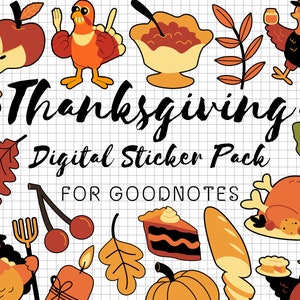 Thanksgiving Goodnotes Stickers | Thanksgiving Digital Stickers | Thanksgiving Planner Stickers | Thanksgiving Pre Cropped Stickers