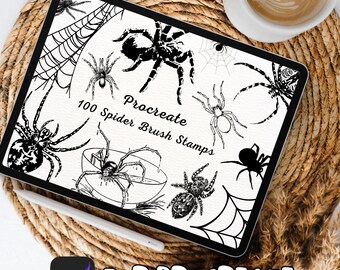 100 Spider Brush Stamps | Procreate Spider Brush Stamps | Spider Procreate Stamps | Procreate Spider Stamps | Procreate Spider