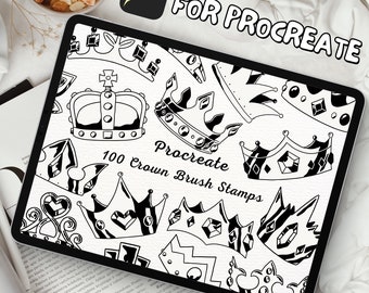 100 Crown Brush Stamps | Procreate Crown Brush Stamps | Crown Procreate Stamps | Procreate Crown Stamps | Procreate Crown | Procreate Stamps