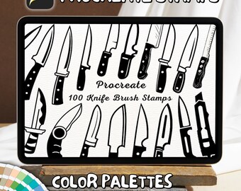 100 Knife Brush Stamps | Procreate Knife Brush Stamps | Knife Procreate Stamps | Procreate Knife Stamps | Procreate Knife | Procreate Stamps