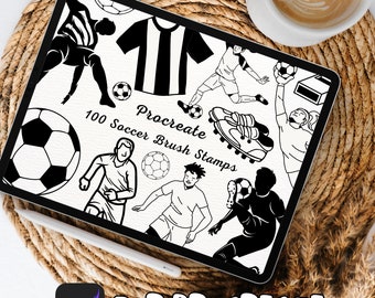 100 Soccer Brush Stamps | Procreate Soccer Brush Stamps | Soccer Procreate Stamps | Procreate Soccer Stamps | Procreate Soccer