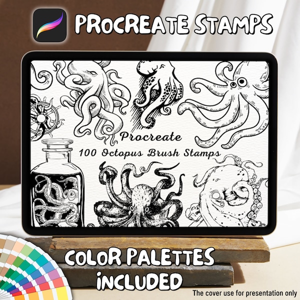 100 Octopus Brush Stamps | Procreate Octopus Brush Stamps | Octopus Procreate Stamps | Procreate Octopus Stamps | Procreate Octopus