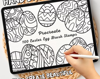 100 Easter Egg Brush Stamps | Procreate Easter Egg Brush Stamps | Easter Egg Procreate Stamps | Procreate Easter Egg Stamps