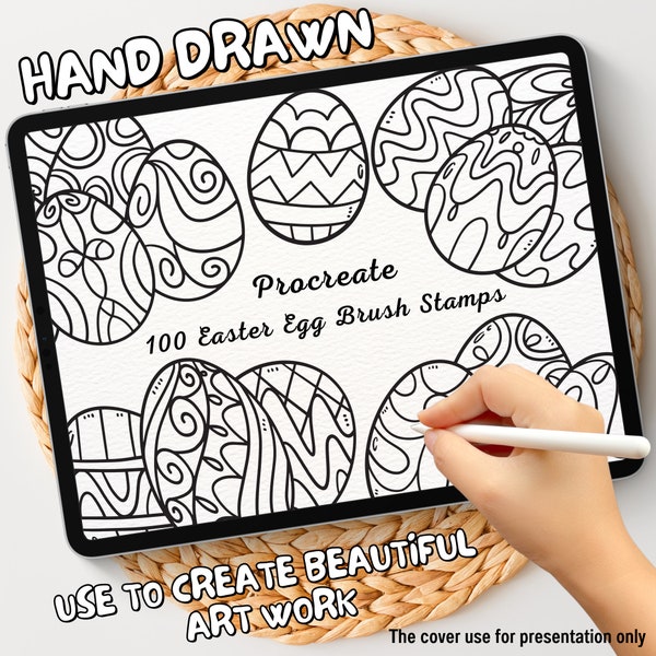 100 Easter Egg Brush Stamps | Procreate Easter Egg Brush Stamps | Easter Egg Procreate Stamps | Procreate Easter Egg Stamps