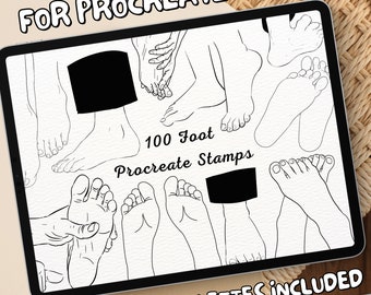 100 Foot Brush Stamps | Procreate Foot Brush Stamps | Foot Procreate Stamps | Procreate Foot Stamps | Procreate Foot | Procreate