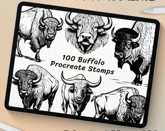 100 Buffalo Brush Stamps | Procreate Buffalo Brush Stamps | Buffalo Procreate Stamps | Procreate Buffalo Stamps | Procreate Buffalo