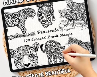 100 Leopard Brush Stamps | Procreate Leopard Brush Stamps | Leopard Procreate Stamps | Procreate Leopard Stamps | Procreate Leopard
