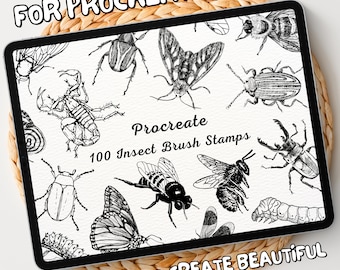 100 Insect Brush Stamps | Procreate Insect Brush Stamps | Insect Procreate Stamps | Procreate Insect Stamps | Procreate Insect