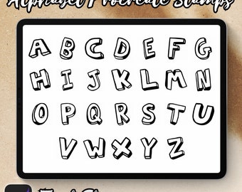 Alphabet Brush Stamps | Procreate Alphabet Brush Stamps | Alphabet Procreate Stamps | Procreate Alphabet Stamps | Procreate Alphabet