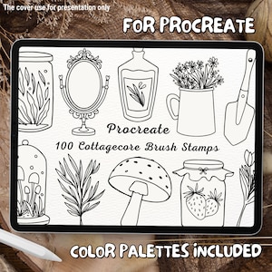 100 Cottagecore Brush Stamps | Procreate Cottagecore Brush Stamps | Cottagecore Procreate Stamps | Procreate Cottagecore Stamps | Procreate