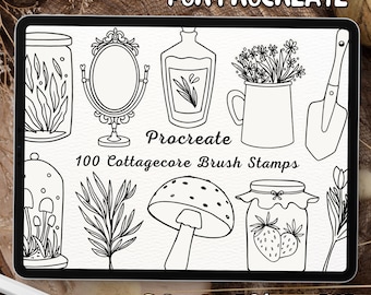 100 Cottagecore Brush Stamps | Procreate Cottagecore Brush Stamps | Cottagecore Procreate Stamps | Procreate Cottagecore Stamps | Procreate