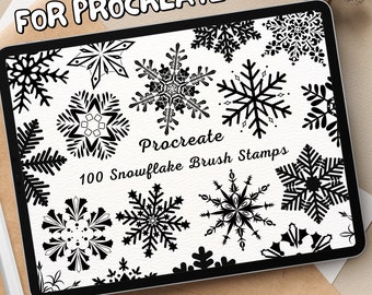 100 Snowflake Brush Stamps | Procreate Snowflake Brush Stamps | Snowflake Procreate Stamps | Procreate Snowflake Stamps | Procreate Stamps