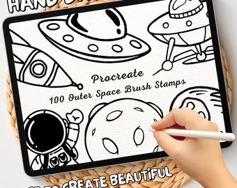 100 Outer Space Brush Stamps | Procreate Outer Space Brush Stamps | Outer Space Procreate Stamps | Procreate Outer Space Stamps