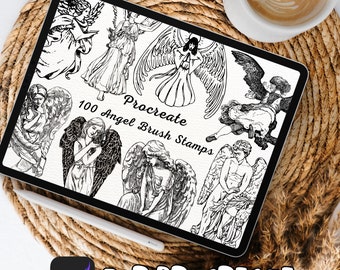 100 Angel Brush Stamps | Procreate Angel Brush Stamps | Angel Procreate Stamps | Procreate Angel Stamps | Procreate Angel | Procreate Stamps