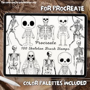 100 Skeleton Brush Stamps | Procreate Skeleton Brush Stamps | Skeleton Procreate Stamps | Procreate Skeleton Stamps | Procreate Skeleton