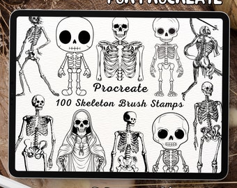 100 Skeleton Brush Stamps | Procreate Skeleton Brush Stamps | Skeleton Procreate Stamps | Procreate Skeleton Stamps | Procreate Skeleton