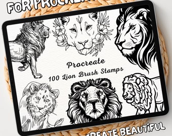 100 Lion Brush Stamps | Procreate Lion Brush Stamps | Lion Procreate Stamps | Procreate Lion Stamps | Procreate Lion | Procreate Stamps