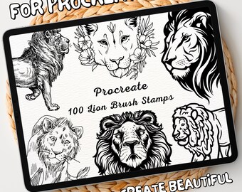 100 Lion Brush Stamps | Procreate Lion Brush Stamps | Lion Procreate Stamps | Procreate Lion Stamps | Procreate Lion | Procreate Stamps