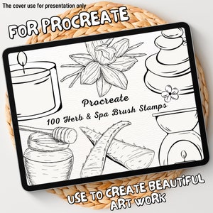 100 Herb and Spa Brush Stamps | Procreate Herb and Spa Brush Stamps | Herb and Spa Procreate Stamps | Procreate Herb and Spa Stamps