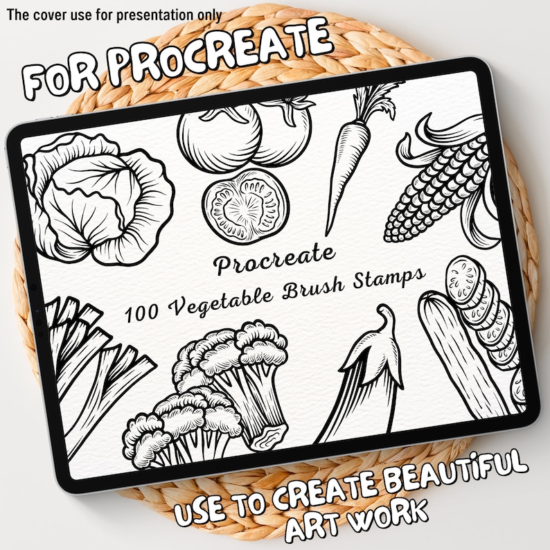 100 Vegetable Brush Stamps Procreate Vegetable Brush Stamps Etsy Ireland