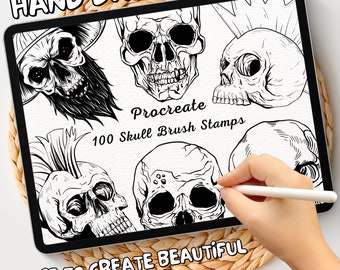 100 Skull Brush Stamps | Procreate Skull Brush Stamps | Skull Procreate Stamps | Procreate Skull Stamps | Procreate Skull | Procreate Stamps