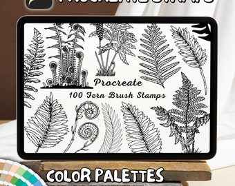 100 Fern Brush Stamps | Procreate Fern Brush Stamps | Fern Procreate Stamps | Procreate Fern Stamps | Procreate Fern | Procreate Stamps