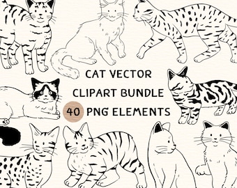 Cat Vector Clipart Bundle | Cat Vector Clipart | Cat Clipart | Cat Png Clipart | Cat Png | Cat Png Format | Cat Png Bundle | Cat Vector