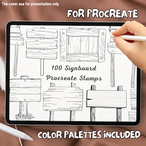 100 tampons pinceaux pour enseignes | Brosse pour enseigne Procreate | Enseigne Procreate Timbres | Procreate tampons d'enseigne | Procréer des tampons