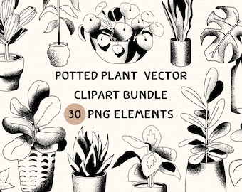 Potted Plant Vector Clipart Bundle | Potted Plant Vector Clipart | Potted Plant Clipart | Potted Plant Png Clipart | Potted Plant Png