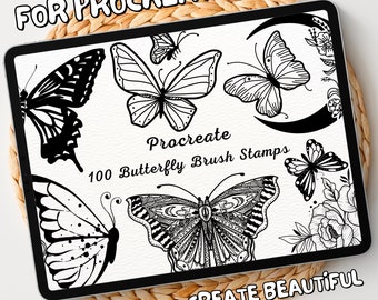 100 Butterfly Brush Stamps | Procreate Butterfly Brush Stamps | Butterfly Procreate Stamps | Procreate Butterfly Stamps | Procreate Stamps