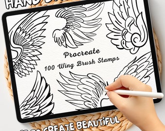 100 Wing Brush Stamps | Procreate Wing Brush Stamps | Wing Procreate Stamps | Procreate Wing Stamps | Procreate Wing | Procreate Stamps