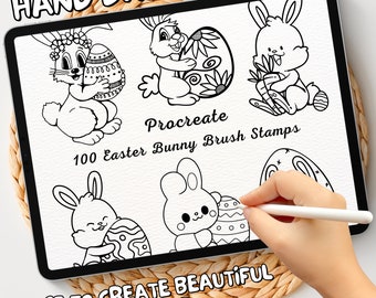 100 Easter Bunny Brush Stamps | Procreate Easter Bunny Brush Stamps | Easter Bunny Procreate Stamps | Procreate Easter Bunny Stamps