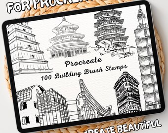 100 Building Brush Stamps | Procreate Building Brush Stamps | Building Procreate Stamps | Procreate Building Stamps | Procreate Building
