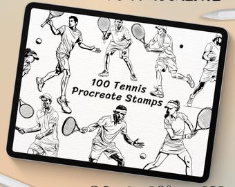 100 Tennis Brush Stamps | Procreate Tennis Brush Stamps | Tennis Procreate Stamps | Procreate Tennis Stamps | Procreate Tennis | Procreate