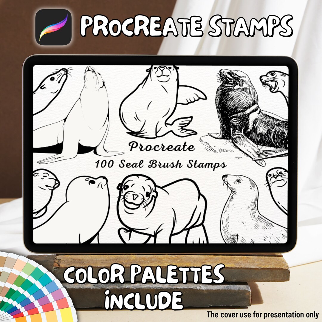 100 Seal Brush Stamps | Procreate Seal Brush Stamps | Seal Procreate ...