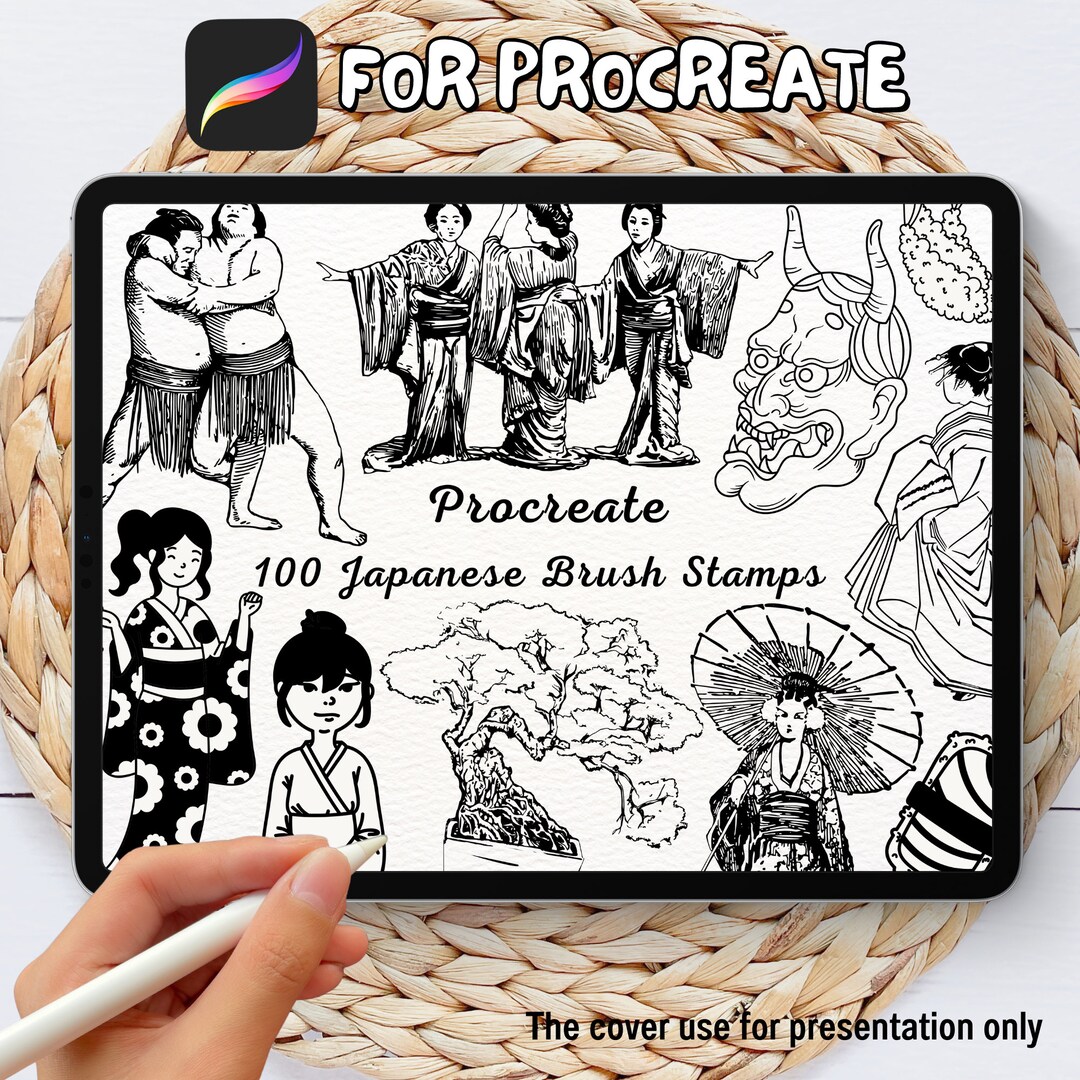 100 Japanese Brush Stamps | Procreate Japanese Brush Stamps | Japanese ...