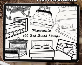 100 Bed Brush Stamps | Procreate Bed Brush Stamps | Bed Procreate Stamps | Procreate Bed Stamps | Procreate Bed | Procreate Stamps